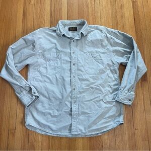 EDDIE BAUER VINTAGE BUTTON UP CHAMOIS FLANNEL SHIRT MENS MEDIUM TAN